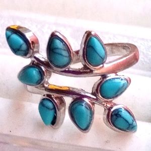 Turquoise Sterling Silver Ring Size 10